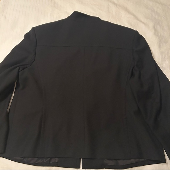 Talbots Black Blazer Jacket Zip Front Wool Stretch Women Plus size 18W - Picture 12 of 15
